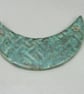Verdigris Celtic Ceramic Crescent Bib Pendant - Image 1