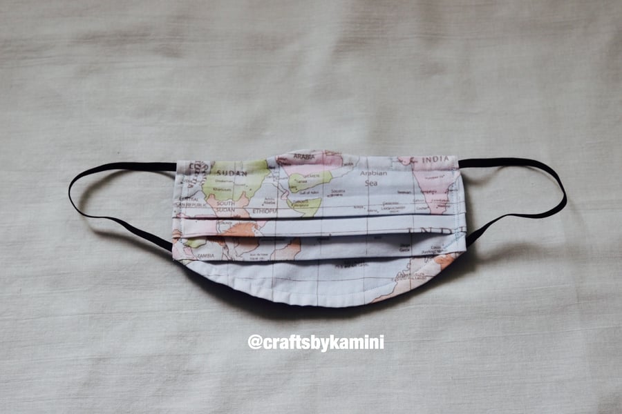 Washable face covering with nose wire and filter pocket (postage included)