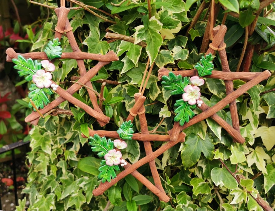 Hawthorn 'May Tree' ceramic Twig Stars or Pentagrams