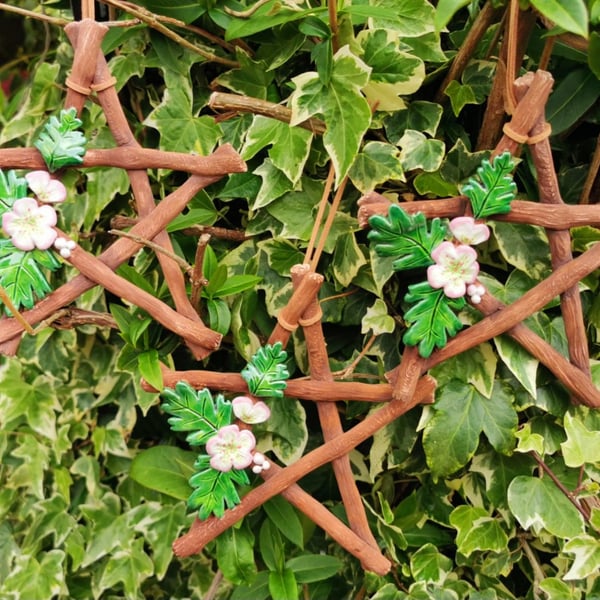 Hawthorn 'May Tree' ceramic Twig Stars or Pentagrams