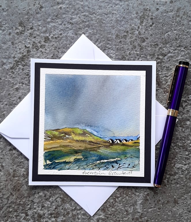 Moorland Skies. Handpainted Blank Card. Letterbox Gift. Keepsake
