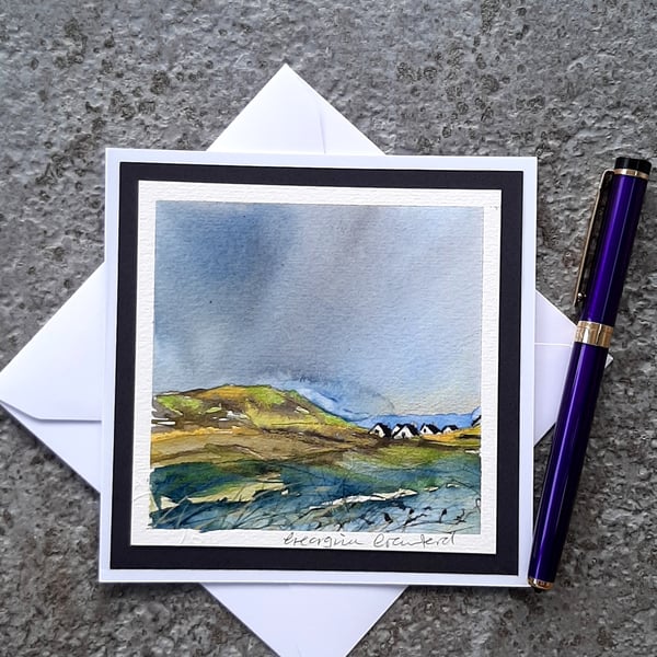 Moorland Skies. Handpainted Blank Card. Letterbox Gift. Keepsake