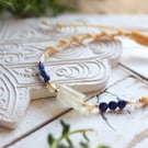 Lapis and Citrine Macrame Bracelet Handmade Natural Gemstone Bracelet