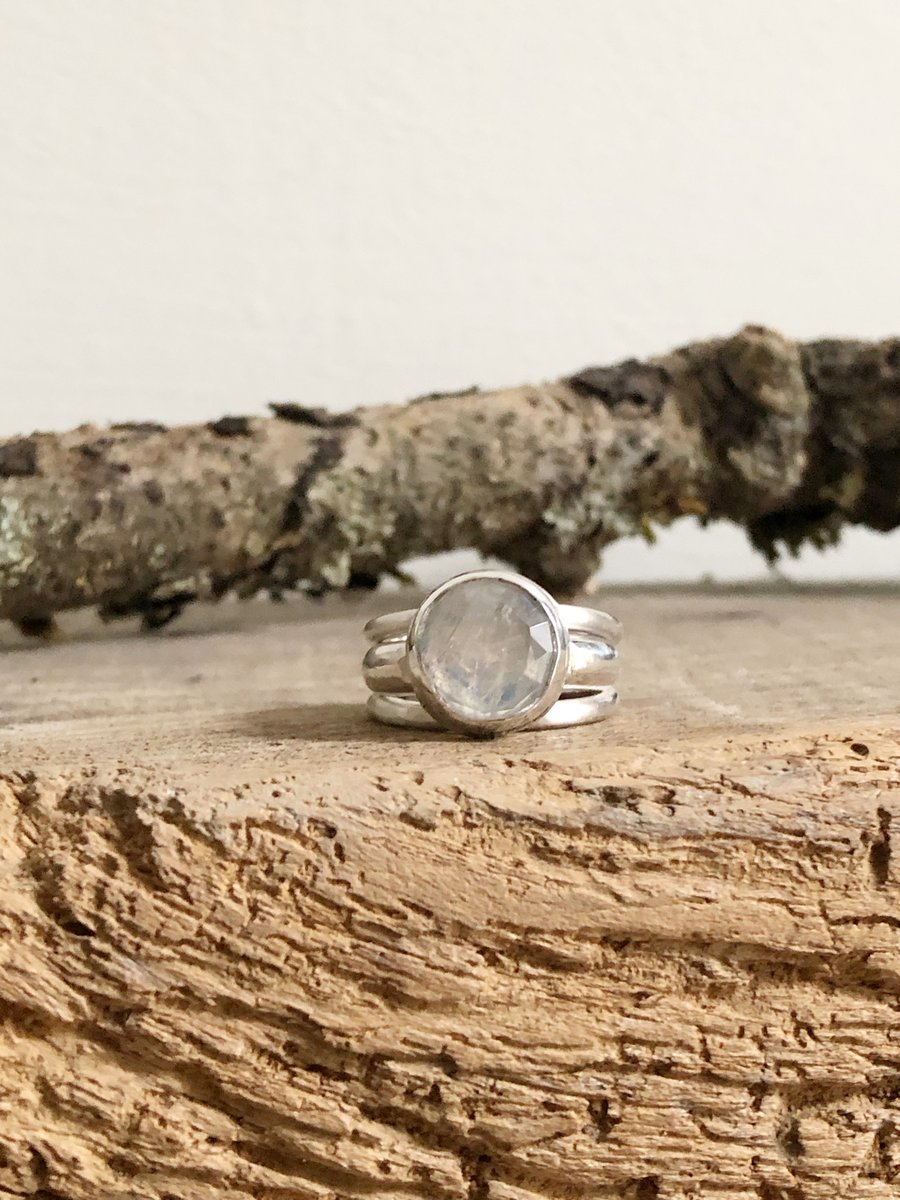 Moonstone Ring - Stacking Ring - Artisan Ring