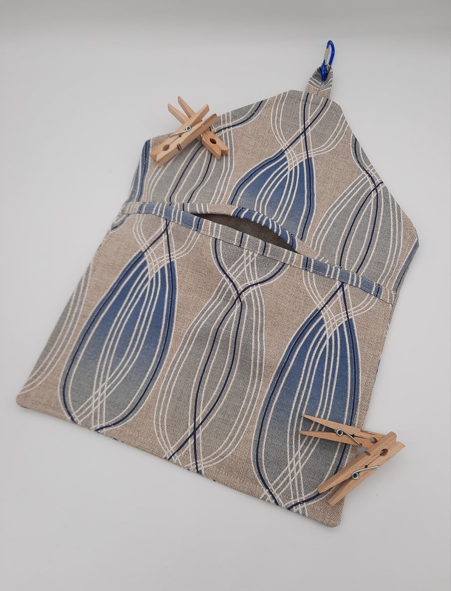 Peg bag blue white sand, free UK delivery.  