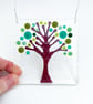 Fused Glass Green Tree Hanging - Handmade Glass Suncatcher - Image 3