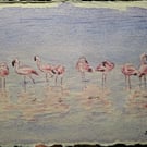 A Flamboyance of Flamingos Original Watercolour Painting