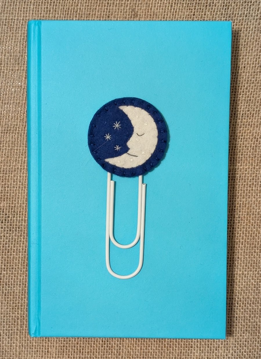 Sleepy Moon jumbo paperclip Bookmark