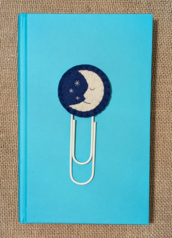 Sleepy Moon jumbo paperclip Bookmark