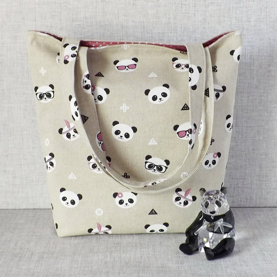  SALE.Panda tote bag, shopping bag