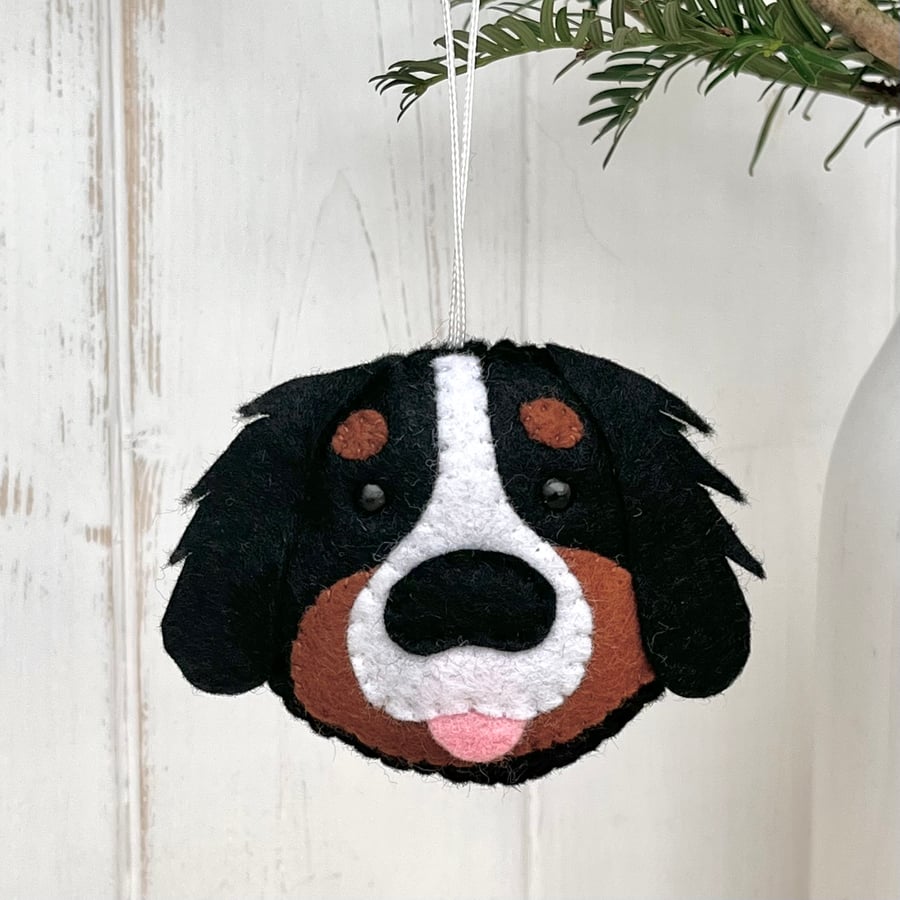 Felt Bernese Mountain Dog Hanging Decoration