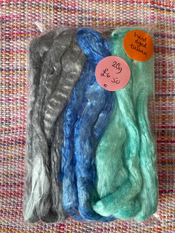 Hand Dyed Tussah Silk - 20g