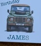 Land Rover Defender Personalised Birthday Card.Watercolour Style. Custom message - Image 6