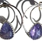 Tanzanite Earrings Recycled Silver Jewellery Gift Rose Cut Gemstone Hoops - Image 5