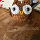 Brown Owl Crochet Keyring or Bag Charm