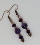 Amethyst and Copper Earrings - Image 2