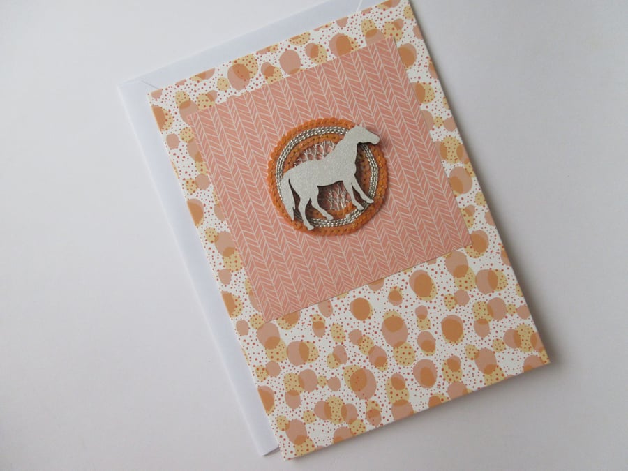 Horse Pony Blank Greetings Card suitable for Happy Birthday Thank You etc