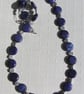 Blue Lapis Lazuli Gemstone Chunky Beaded Chakra Necklace "Blue Rose" - Image 4
