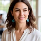 Sterling Silver, Jasper,  Stained Glass Earrings,  Gift Boxed