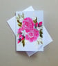 hand painted floral blank greetings card ( ref FA 110 A2 )
