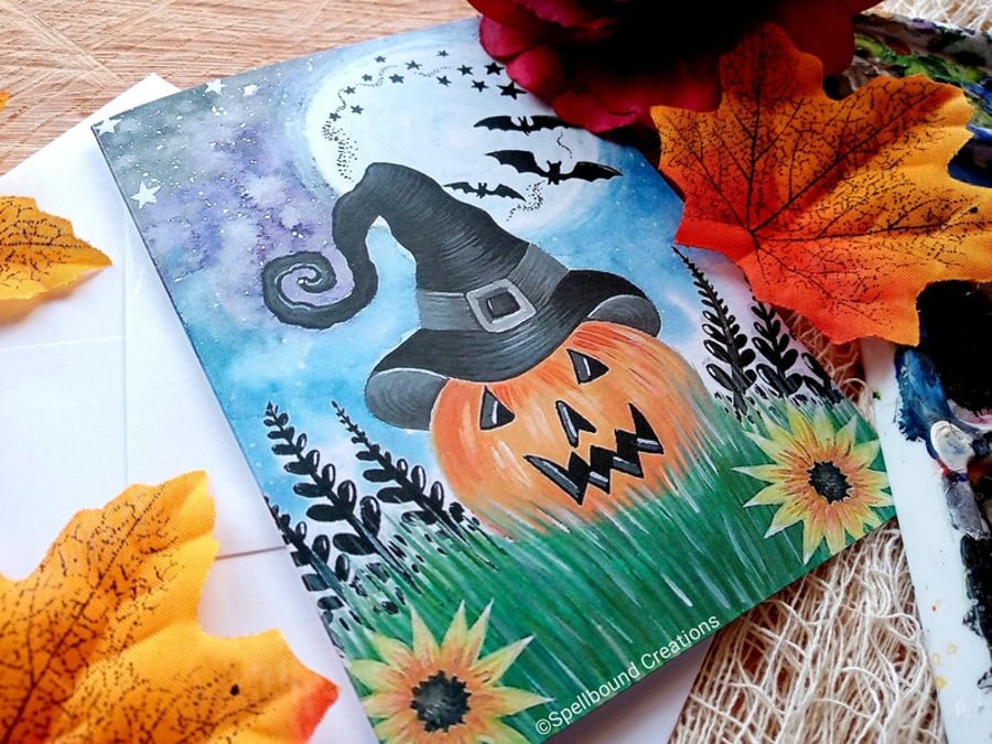Pumpkin, Blank, A6, Quality Greeting Card, Halloween, Blank Card, Spooky, Whimsy