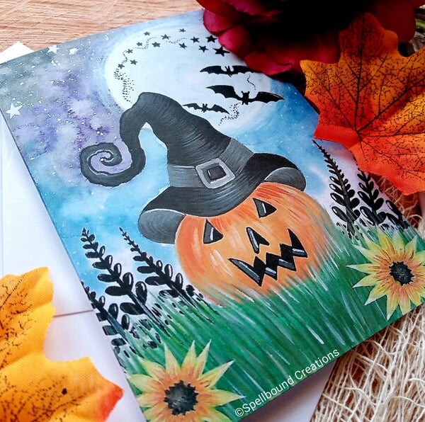 Pumpkin, Blank, A6, Quality Greeting Card, Halloween, Blank Card, Spooky, Whimsy