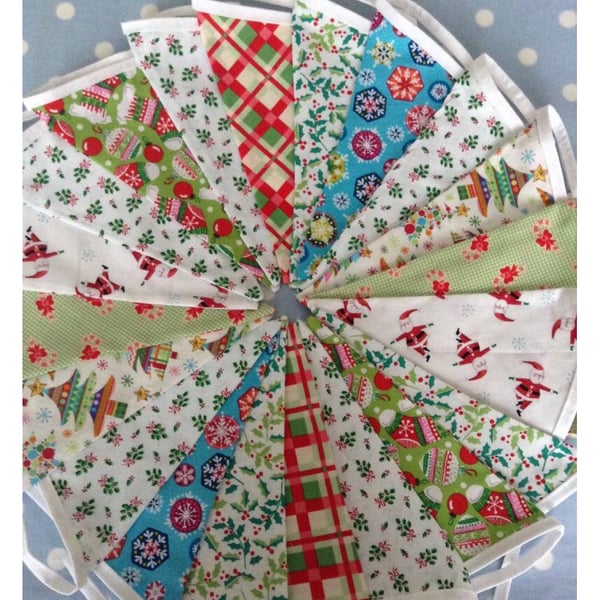 Christmas  bunting,banner,flag,pennant,cotton fabric bunting 