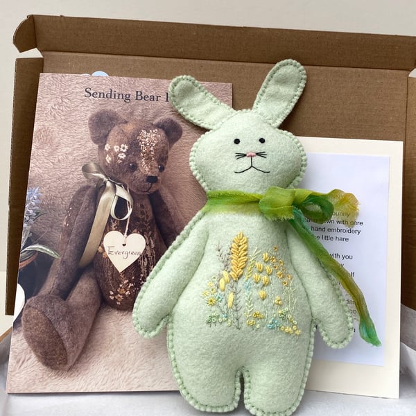 Sending bunny hugs letterbox gift, hug in a box keepsake rabbit 
