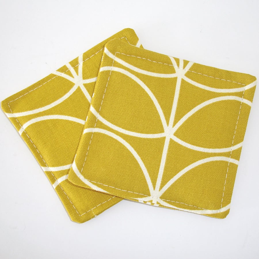 Yellow Ochre Coasters Pair of Mustard