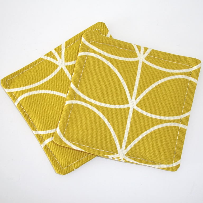 Yellow Ochre Coasters Pair of Mustard