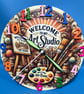 Handmade "Welcome to my Art Studio" Wall Clock