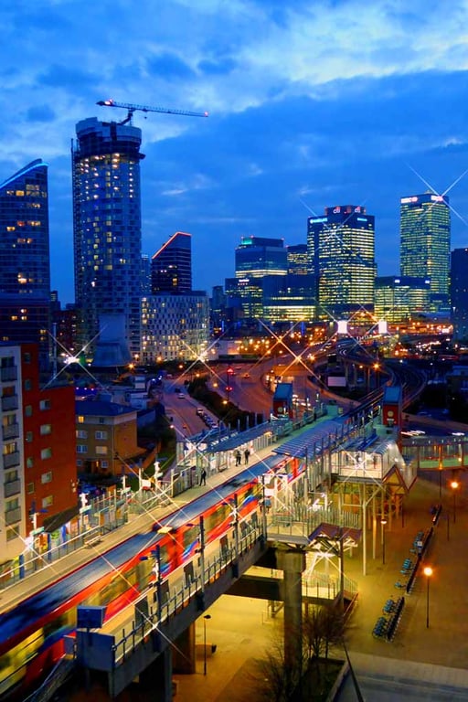East India Dock Station Canary Wharf London 12"x18" Print