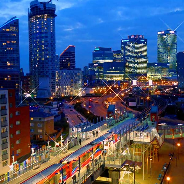 East India Dock Station Canary Wharf London 12"x18" Print