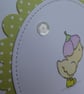 Round Easter Card - Chick with Petal Hat - Image 3