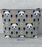 Large zipped pouch, project bag, cosmetic bag, pandas - Image 8