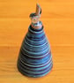 Oil or vinegar drizzler, blue glaze homemade pottery