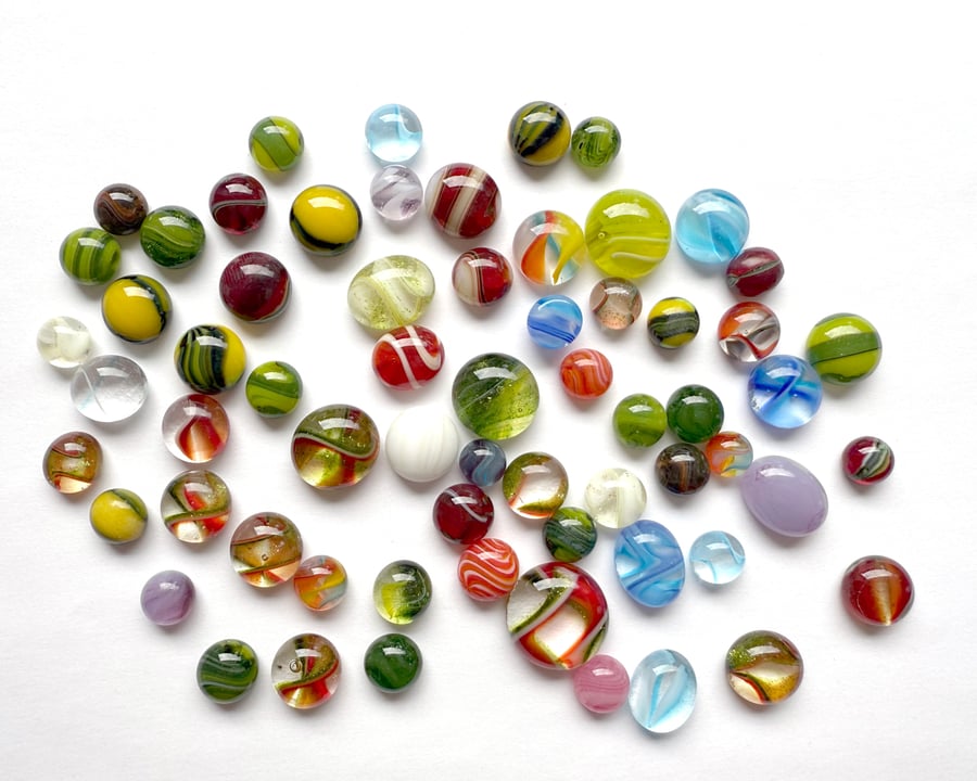 50g mixed pack of fused glass cabochons made with Bullseye 90coe glass