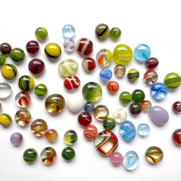 50g mixed pack of fused glass cabochons made with Bullseye 90coe glass