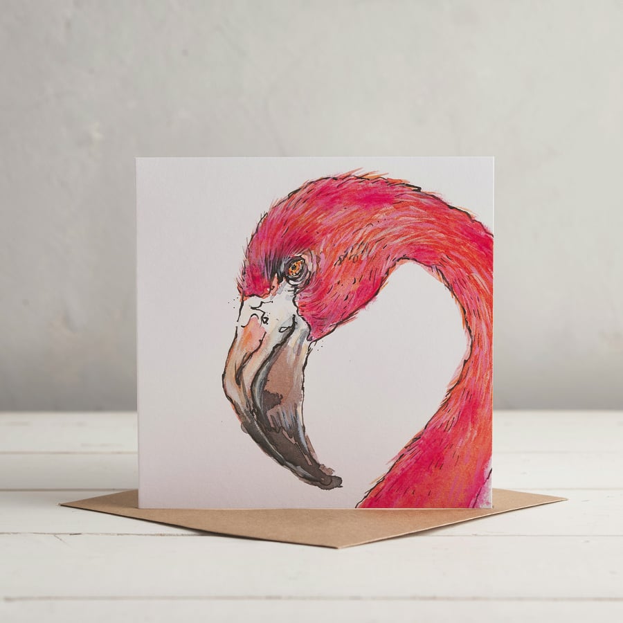 Flamingo greetings Card
