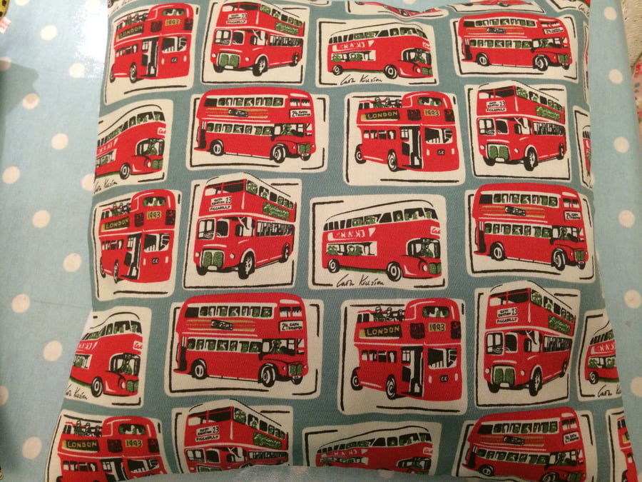 Cushion,pillow cover,decorative cover,quilt in cath kidston london buses fabric