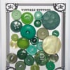 24 Bright Green Vintage Buttons