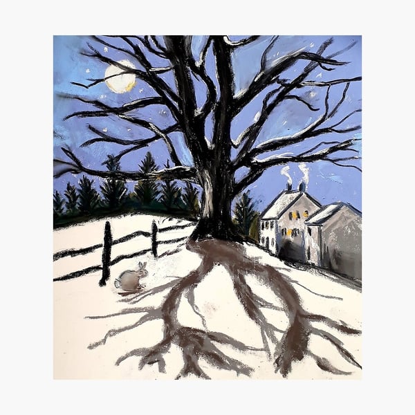 Moonlit tree print