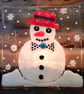 Handmade Fused Glass 'SnowMan' T Light Holder - Image 1
