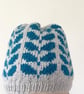 knitted hat, mistletoe pattern hat - Image 3