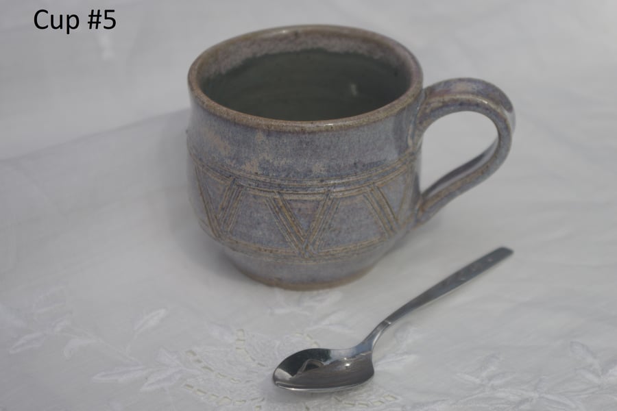 Stoneware cup light blue