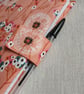 A5 Reusable Fabric Notebook Cover - Dandelion Clocks on Orange with Teal Lining - Image 2