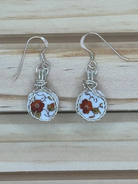 Sea Pottery Earrings Gift for Her – Scottish Beach Pottery Jewellery - Handmade