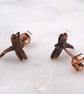 Recycled Copper Dragonfly Stud Earrings. 7th Anniversary Gift, Insect Lover Gift - Image 2