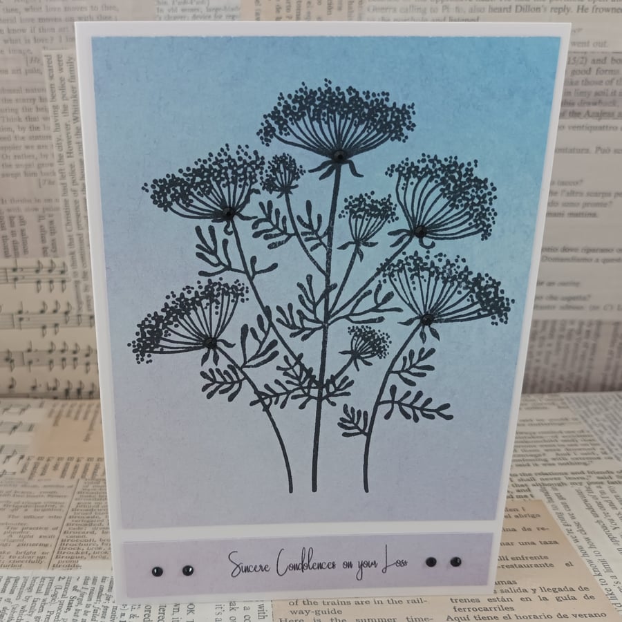 Handmade sympathy card - Queen Anne's Lace