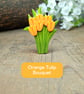 Tulip Gift, Handmade Tulips Brooch Pin, Red Tulip Bouquet, Painted Flowers Badge - Image 10